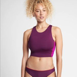 Athleta NWT Colorblock Crop Bikini Top Swim Medium D-DD